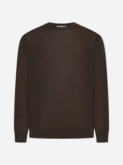 D4.0 Brown Virgin Wool Crewneck Sweater In Castagno