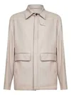 D4.0 Buttoned-collar Shirt Jacket In Neutral