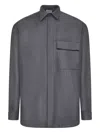 D4.0 Buttoned Flap-pocket Shirt In Gray