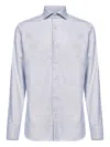 D4.0 Buttoned-jacquard Shirt In Blue