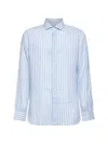 D4.0 Buttoned Striped Shirt In Blue