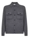 D4.0 Buttoned Wool Cardigan In Gray