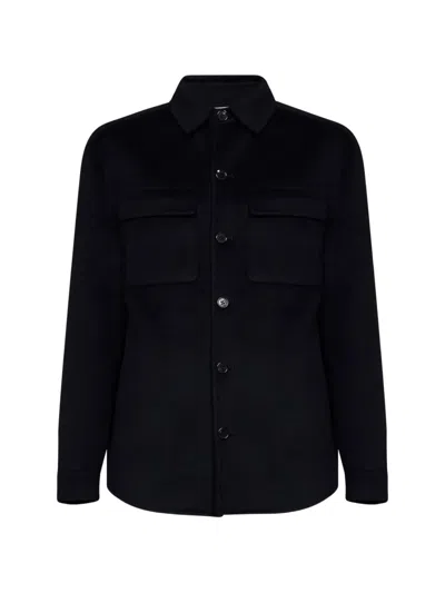 D4.0 Button-up Wool Jacket In 블랙
