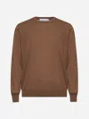 D4.0 Hazelnut Brown Virgin Wool Crewneck Sweater