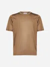 D4.0 Camel Silk Jersey Crewneck T-shirt