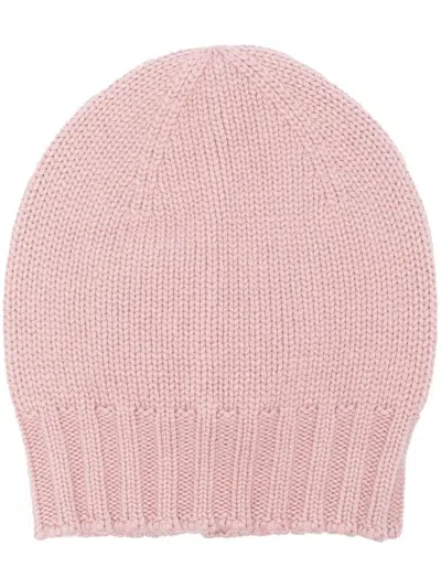 D4.0 Chunky Ribbed Knit Beanie In Pink