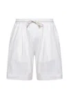 D4.0 Cotton Drawstring Shorts In White