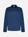 D4.0 Classic-collar Cotton Shirt In Blue