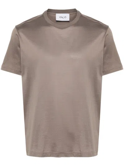 D4.0 Crew-neck Cotton T-shirt In Brown