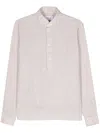 D4.0 Cutaway-collar Linen Shirt In Nude