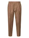 D4.0 Elasticated-waistband Pleated Trousers In Brown