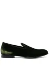 D4.0 Fodera Slip-on Velvet Loafers In Green
