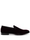 D4.0 Fodera Slip-on Velvet Loafers In Red