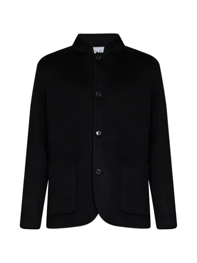 D4.0 Guru-collar Jacket In Black