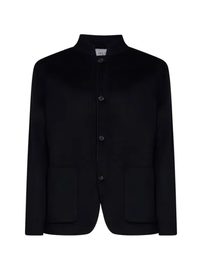 D4.0 Guru-collar Single-breasted Bomber Jacket In Blue