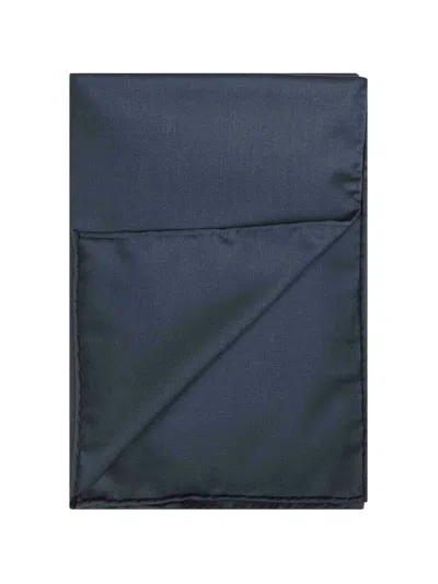 D4.0 Hand-finished Square Scarf In Blue