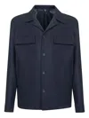 D4.0 Lapel-collar Shirt Jacket In Blue