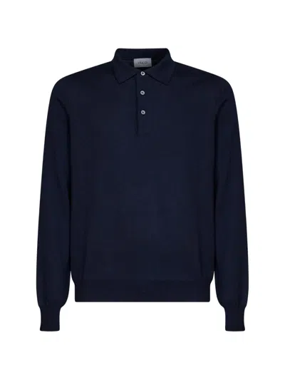 D4.0 Long-sleeve Knitted Polo Shirt In Multi