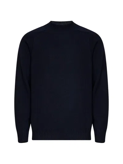 D4.0 Mock-neck Saddle-shoulder Sweater In Blue
