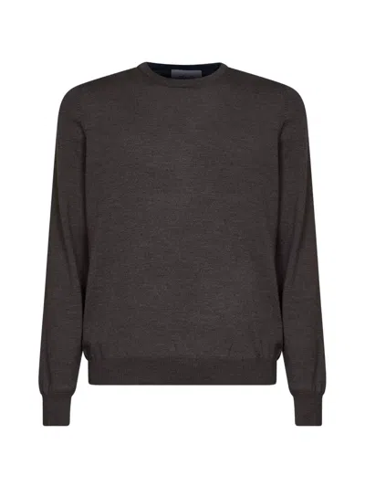 D4.0 Plain-stitch Crew-neck Sweater In Black