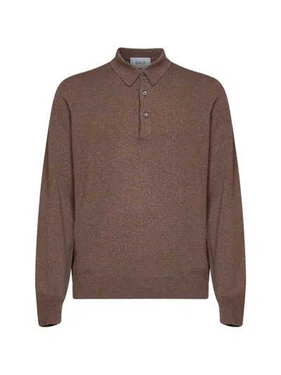 D4.0 Plain-stitch Long-sleeve Sweater In Brown