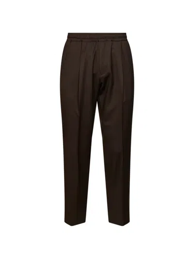 D4.0 Pleated Tapered Trousers In Brown