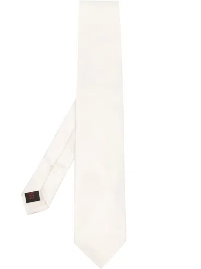 D4.0 Pointed-tip Silk Tie In Neutrals
