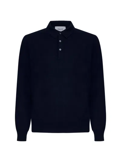 D4.0 Polo-collar Sweater In Blue