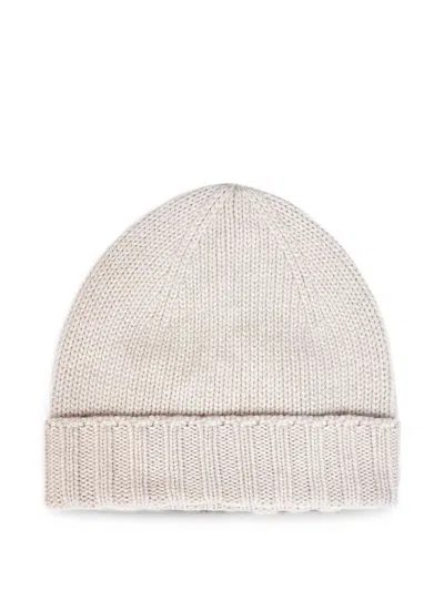 D4.0 Ribbed Turn-up Wool Beanie Hat In Gray