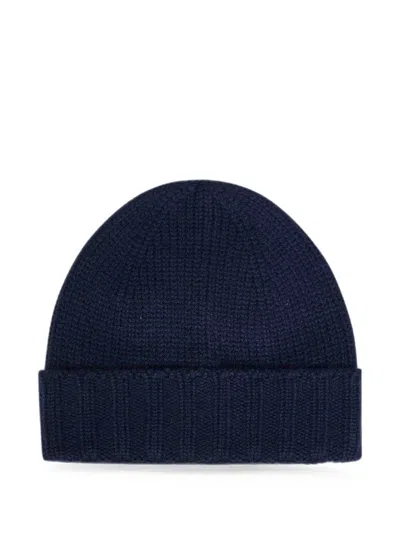 D4.0 Ribbed-knit Wool Beanie Hat In Blue