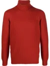 D4.0 Roll-neck Wool Jumper In Rot