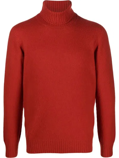 D4.0 Roll-neck Wool Jumper In Rot