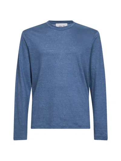 D4.0 Round-neck Long-sleeves Top In Blue