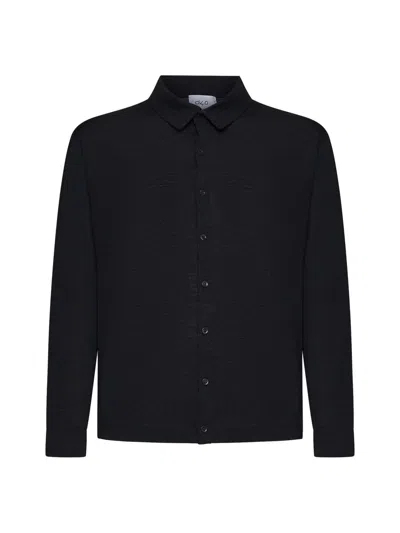 D4.0 Grey Virgin Wool Knit Shirt In Black