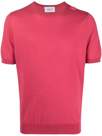 D4.0 Short-sleeved Cotton Sweater In Fuxia