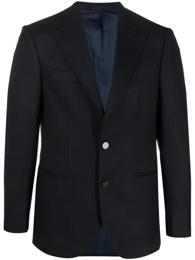 D4.0 Single-breasted Wool Blazer In Blue
