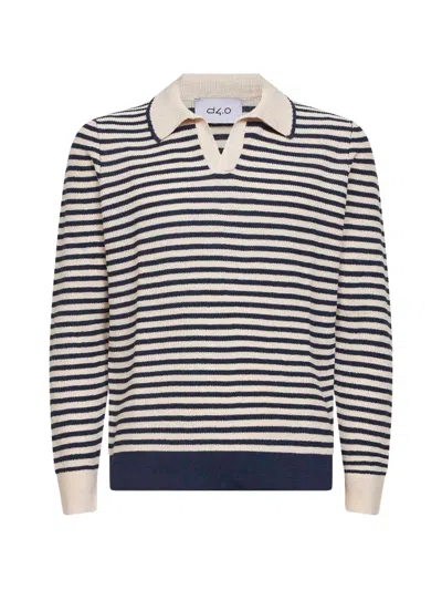 D4.0 Striped-pattern Polo Shirt In Multi