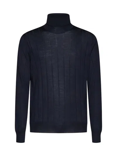 D4.0 Roll-neck Ribbed-knit Jumper In Blue