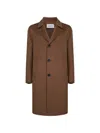 D4.0 Three-button Lapel-collar Coat In Brown