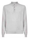 D4.0 Three-button Ribbed Polo Shirt In Gray
