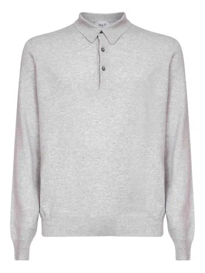 D4.0 Three-button Ribbed Polo Shirt In Gray