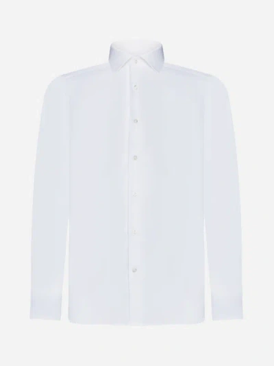 D4.0 Twill Cotton Shirt In White