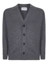 D4.0 V-neck Buttoned Cardigan In Gray
