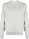 D4.0 V-neck Virgin-wool Jumper In Grey