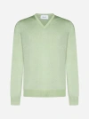 D4.0 V-neck Wool Sweater In Pistachio Green