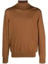D4.0 Virgin Wool Roll-neck Jumper In Brown