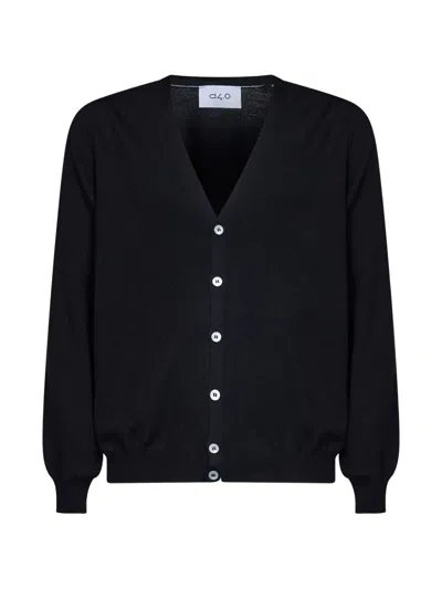 D4.0 V-neck Button-up Cardigan In Black