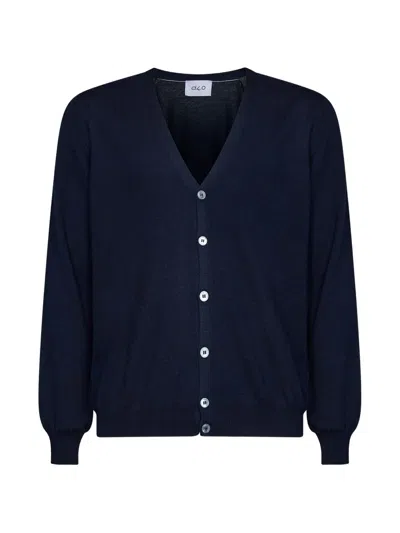 D4.0 V-neck Button-up Cardigan In Blue