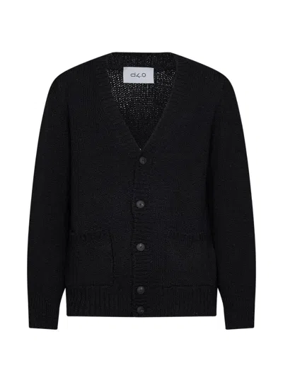 D4.0 V-neck Cardigan In Black