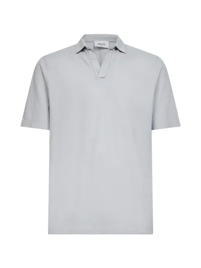 D4.0 V-neck Collared T-shirt In Gray